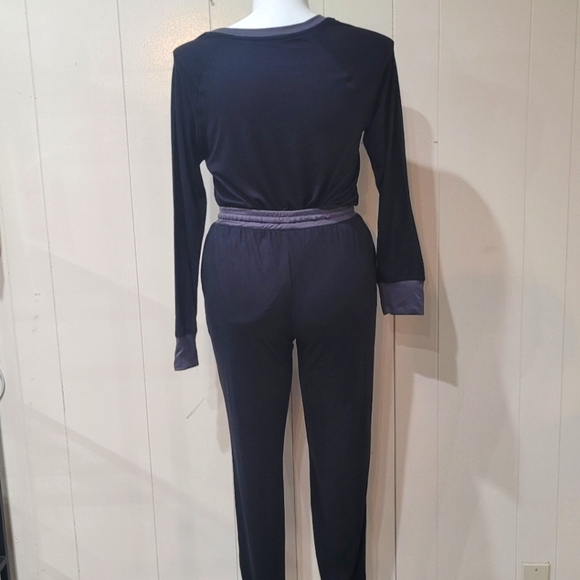 NWOT Cuddl Dud Shooting Stars Black Pajama Set Women's Sz M - Picture 3 of 11